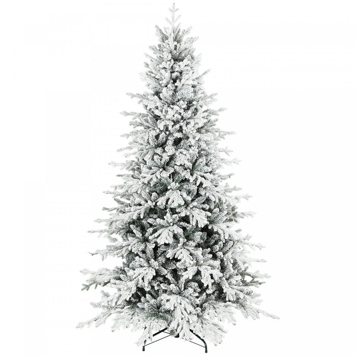 HOMCOM Sapin de Noel de 7pi, Sapin complet floque, Montage facile