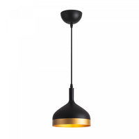 Luminaire suspendu de la collection Dash de 8 po - noir et doré