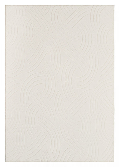 Tapis A Poils Longs Lavable En Velours Creme Crescent 5'x7'
