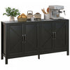 HOMCOM Armoire de Rangement, Buffet avec Porte de Grange, Chene Noir