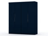 Armoire-penderie contemporaine moderne Mulberry 9 pieces en bleu minuit