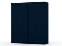 Armoire-penderie contemporaine moderne Mulberry 9 pieces en bleu minuit