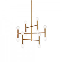 Petit lustre Ava de Dainolite avec fini bronze rétro et 12 ampoules