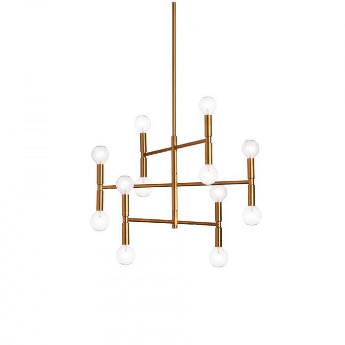 Petit lustre Ava de Dainolite avec fini bronze rétro et 12 ampoules