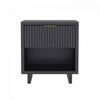 Table de nuit contemporaine Elara 18\" en bois massif gris charbon (1 tiroir)