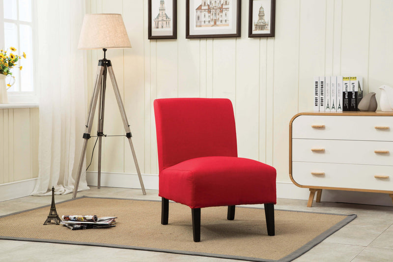 Fauteuil D'appoint Lolly En Tissu Rouge/pieds En Espresso