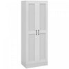 HOMCOM Armoire de rangement avec etageres, placard de garde-manger, blanc