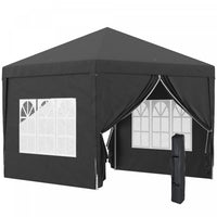 Outsunny 10'x10' Tente De Reception Tonnelle Avec Sac De Transport, Noir