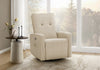 Petit Fauteuil Inclinable Rembourre, Port Usb Inclus, Tissu Beige, Contemporain, Moderne