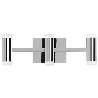 Lumière de coiffeuse Wilson de Dainolite en acrylique givré qui diffuse la lumière, avec fini chromé poli et ampoule à DEL de 33 W