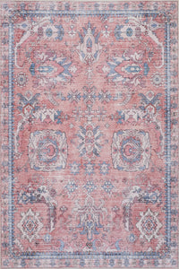 Aqua Flammes Rose Tapis Lavable Et Antiderapant A Poils Ras 5'x7'