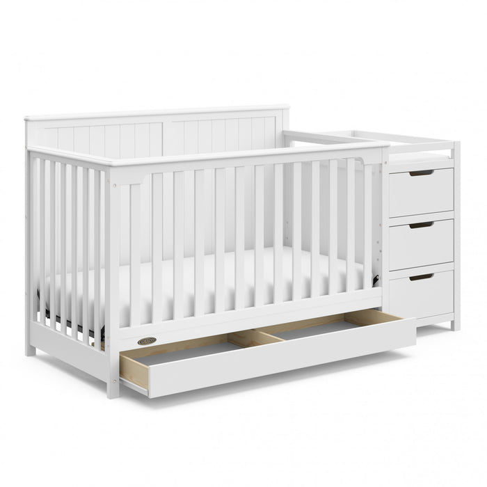 Graco Hadley Lit de bebe convertible 5-en-1 avec table a langer et tiroir - Blanc