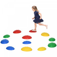 Outsunny 12 Pieces D'equilibre Pour Enfants, Parcours D'obstacles, Jeu Sensoriel, Pierres De Riviere