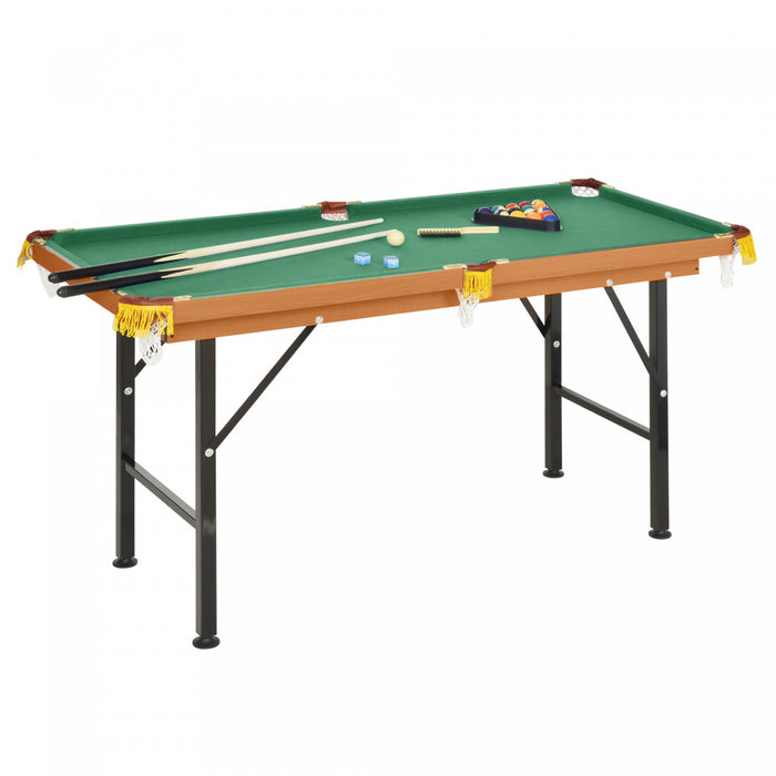 Soozier 54,3\"l Mini Table De Billard Portable Pliable Avec Tous Les Accessoires Table De Jeu De Billard Pour La Maison Comprend Des Queues, Une Boule, De La Craie, Un Support, Une Brosse