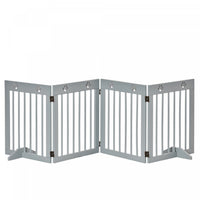 Pawhut Barriere Autoportante Pour Animaux De Compagnie A 4 Panneaux En Bois, Barriere De Securite Pl