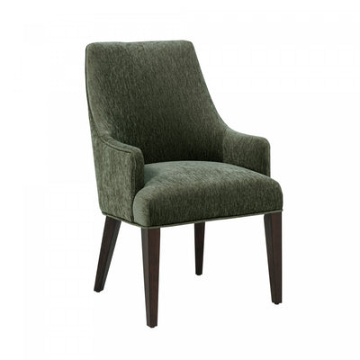 Beever Modern Chenille Wood Armchair in Forest Green | Fauteuil moderne Beever en bois avec revetement chenille vert foret