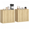 HOMCOM Buffet, Ensemble de 2, Meuble de Cuisine Rainure, Finition Chene