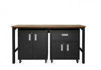 Ensemble de garage moderne Fortress 3 pieces en gris charbon