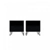 Table de nuit Rockefeller Mid-Century Modern 20\" en noir (1 tiroir) - Lot de 2