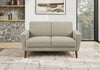 Causeuse Rembourre, 58\" L, Tissu Marron Clair, Pieds En Bois De Noyer, Mid-Century