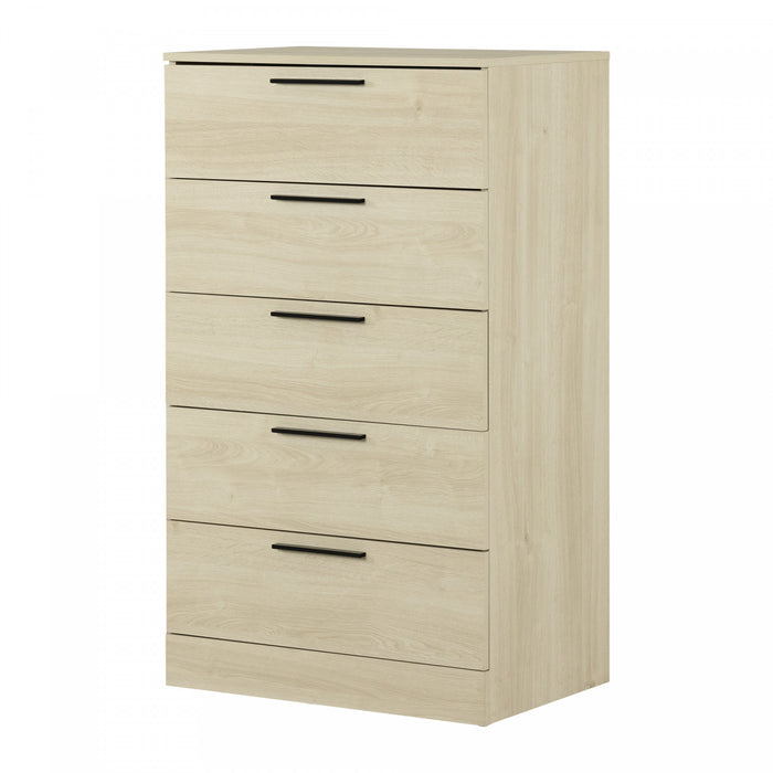  Commode verticale Step One Essential à 5 tiroirs - chêne blanchi