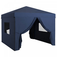 Outsunny Tente Escamotable 10' X 10' Avec Fenetres En Maille, Bleu Fonce