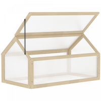 Outsunny en bois à cadre froid serre jardin portable surélevé avec dessus ouvrable pour l’intérieur,