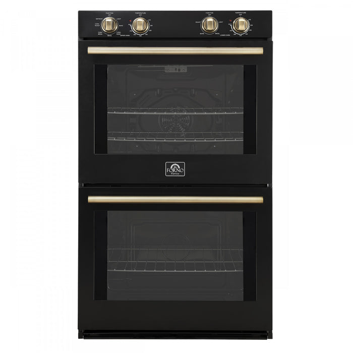 Four double mural electrique Vomero 30 pouces en noir, four a convection de 5 pi³ - FBOEL1324-30BLK