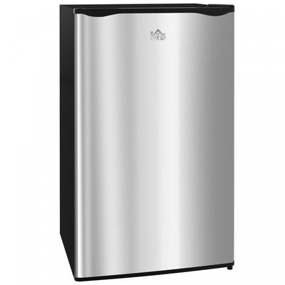HOMCOM Mini Fridge with Freezer Thermostat Reversible Door for Bedroom