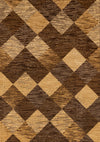 Tapis Florence a motif de losanges vieillis brun beige, 7'9\" x 10'6\"