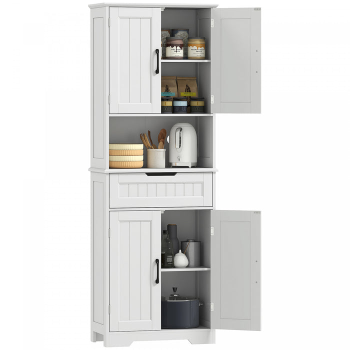 HOMCOM Armoire de rangement avec petit comptoir ouvert, buffet, blanc