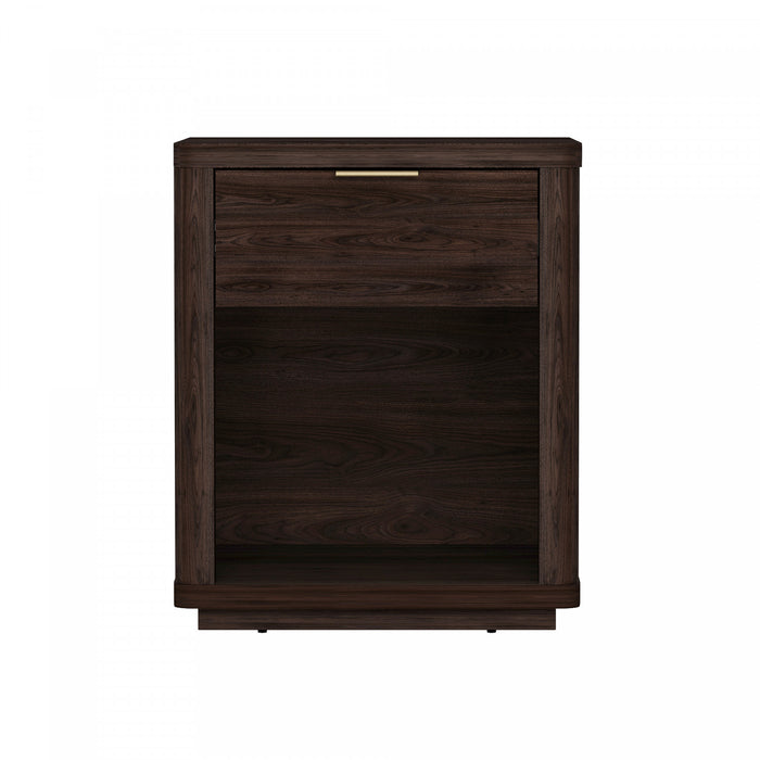 Table de nuit moderne Evelyn 20\" en brun (1 tiroir)