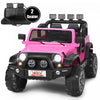 Voiture Pour Enfants 2 Places 12v, Pick-up Telecommande Avec Compartiment De Rangement, Coloris Rose