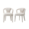 Fauteuil Palmer style milieu du siecle moderne en tweed ivoire - Lot de 2