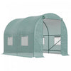 Outsunny 8'x6.6'x6.6' Jardin A Effet De Serre Robuste Tunnel Maison Chaude Fleur Exterieure Croissance Vegetale Maison Chaud Porte Roulante, Fenetres, Acier