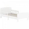 Qaba Lit pour tout-petits, cadre de lit pour enfants avec barrieres laterales de securite pour filles et garcons, mobilier de chambre pour enfants de 3 a 8 ans, blanc