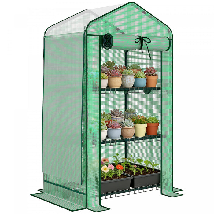 Outsunny Mini Serre avec Toit en Maille, Petite Serre Portable, Vert