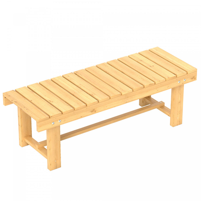 Banc De Jardin Double En Bois Naturel Outsunny 43,25 Po