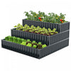 Costway 1 Pcs Lit De Jardin Eleve A 3 Niveaux, Boite De Planteur Exterieure Elevee En Metal De 47\" X 47\" X 24\" Noire