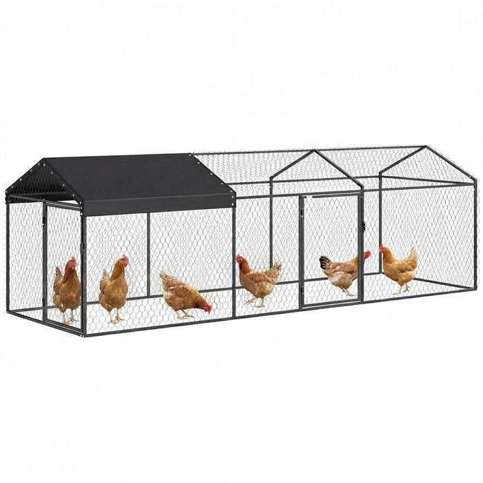 Poulailler en metal, enclos avec canopy