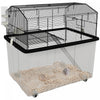 Pawhut Cage Pour Hamster Avec Accessoires, Cage A Rat, Gerbille, Habitat Pour Hamster Nain Avec Fond Amovible, Rampe, Plateforme, Bol A Nourriture, Bouteille D'eau, 22\" X 17\" X 22\", Noir