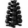 Soozier Set d’Halteres Hexagonaux 68 kg avec Rack Vertical pour domicile