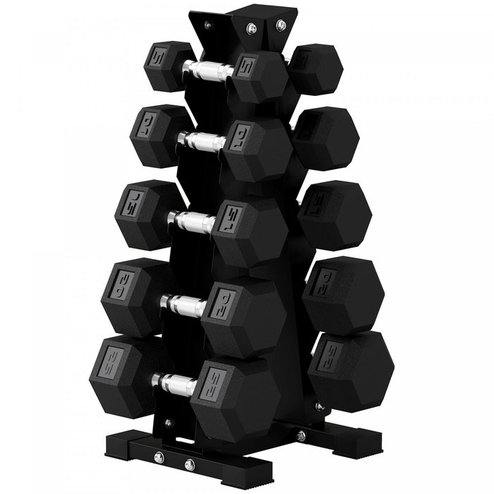 Soozier Set d’Halteres Hexagonaux 68 kg avec Rack Vertical pour domicile