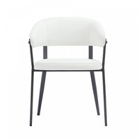 Chaise de salle a manger moderne en metal et tissu Belle, coloris blanc
