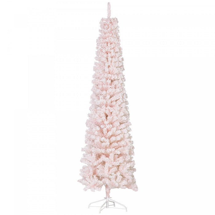 Homcom Arbre De Noel Artificiel Fin Floque De Neige Artificielle 7.5pi