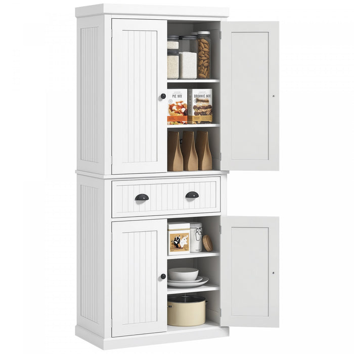 HOMCOM Garde-manger de cuisine 72 po, armoire de rangement avec tiroirs