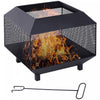 Outsunny Brasero d'Exterieur 44 cm avec Poker, Chauffage au Bois - Noir