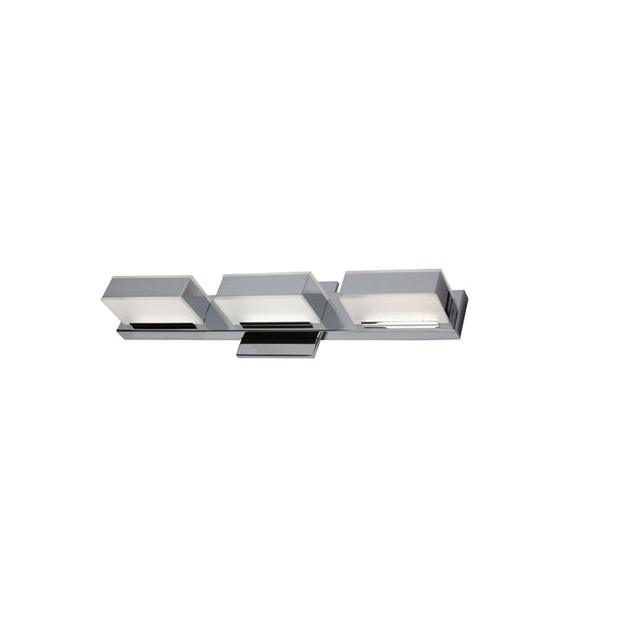 Lumière de coiffeuse murale Viola de Dainolite avec fini chromé poli et 3 ampoules à DEL