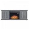 Foyer electrique moderne Franklin de style ferme, 2 pieces, noir et gris