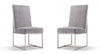 Chaise de salle a manger moderne en velours et metal Element gris - Lot de 2